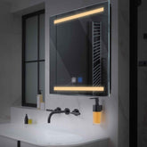 LED Spiegel Quadratisch | Touch-Schalter | Anti-Beschlag-Funktion | Warmweißes Licht - Reyze Seria Salono Model 4